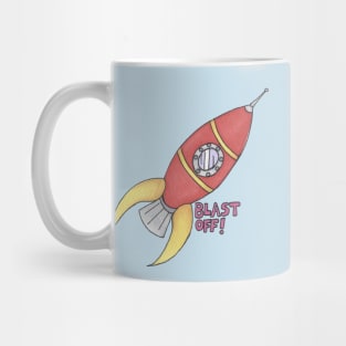 BLAST OFF! Rocket Ship Mug